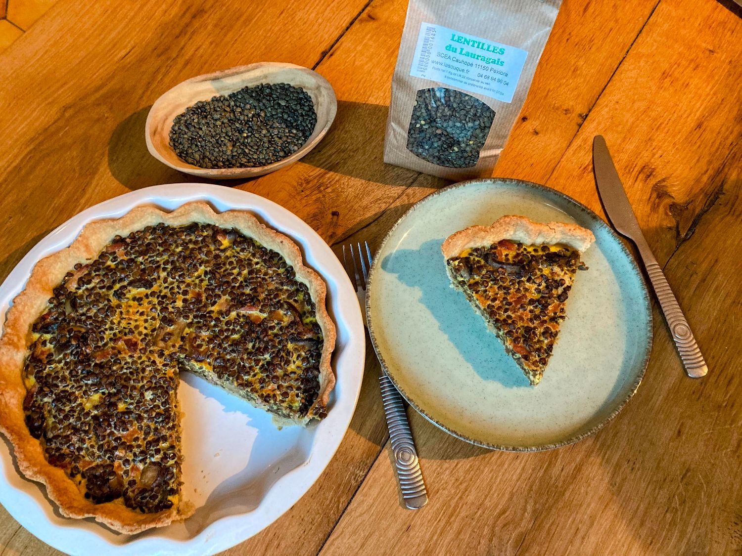Tarte aux lentilles vertes du Lauragais